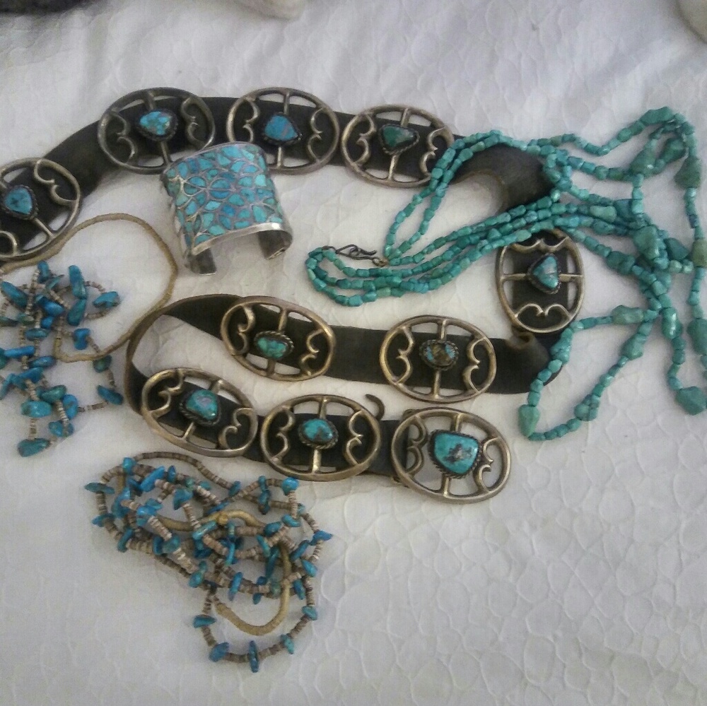 VTG Native American Jewelry all mined turquoise.